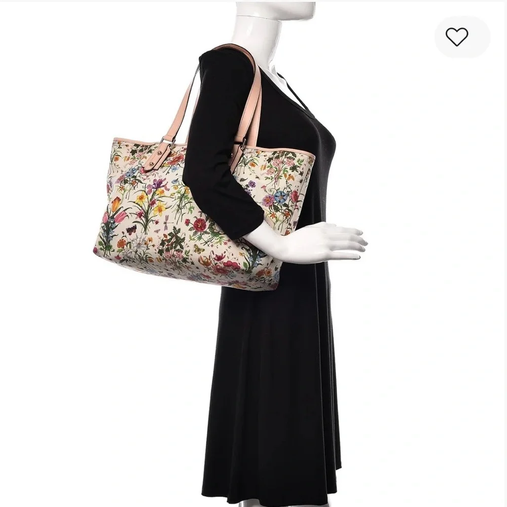 Gucci Canvas Flora Floral Jolicoeur Tote - Picture 5 of 5